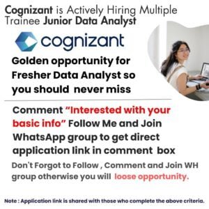 Cognizant is hiring a multipile data analyst